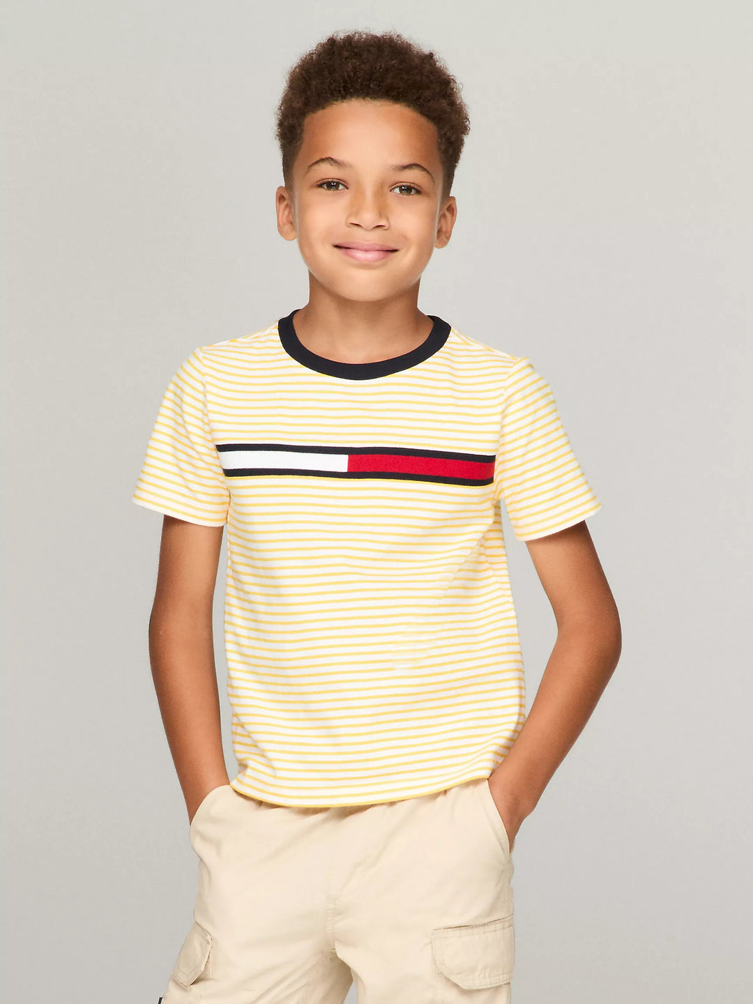 Tommy Hilfiger Kids' Flag Logo Stripe T-Shirt