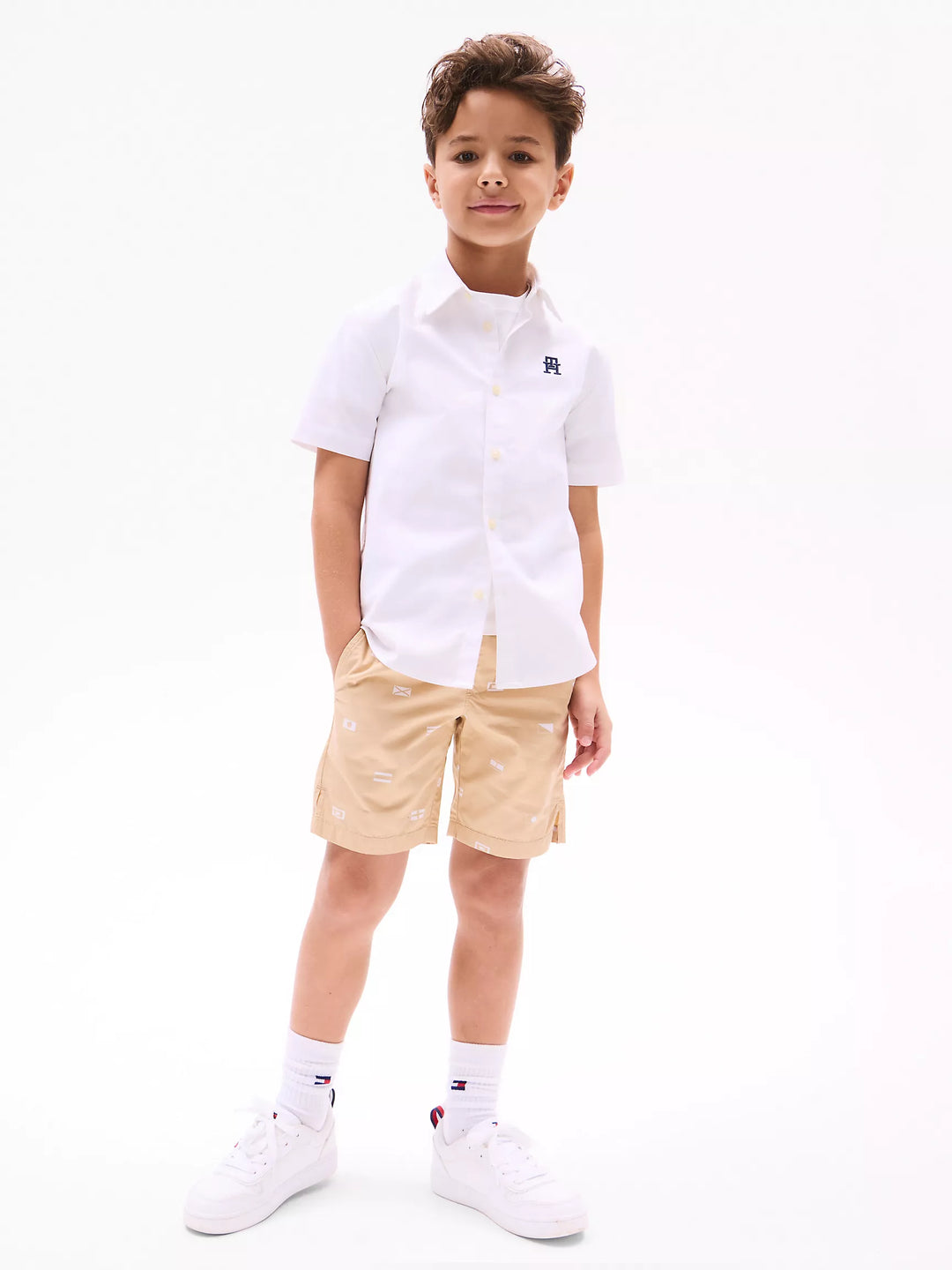 Tommy Hilfiger Kids' Mini Monogram Stretch Oxford Shirt