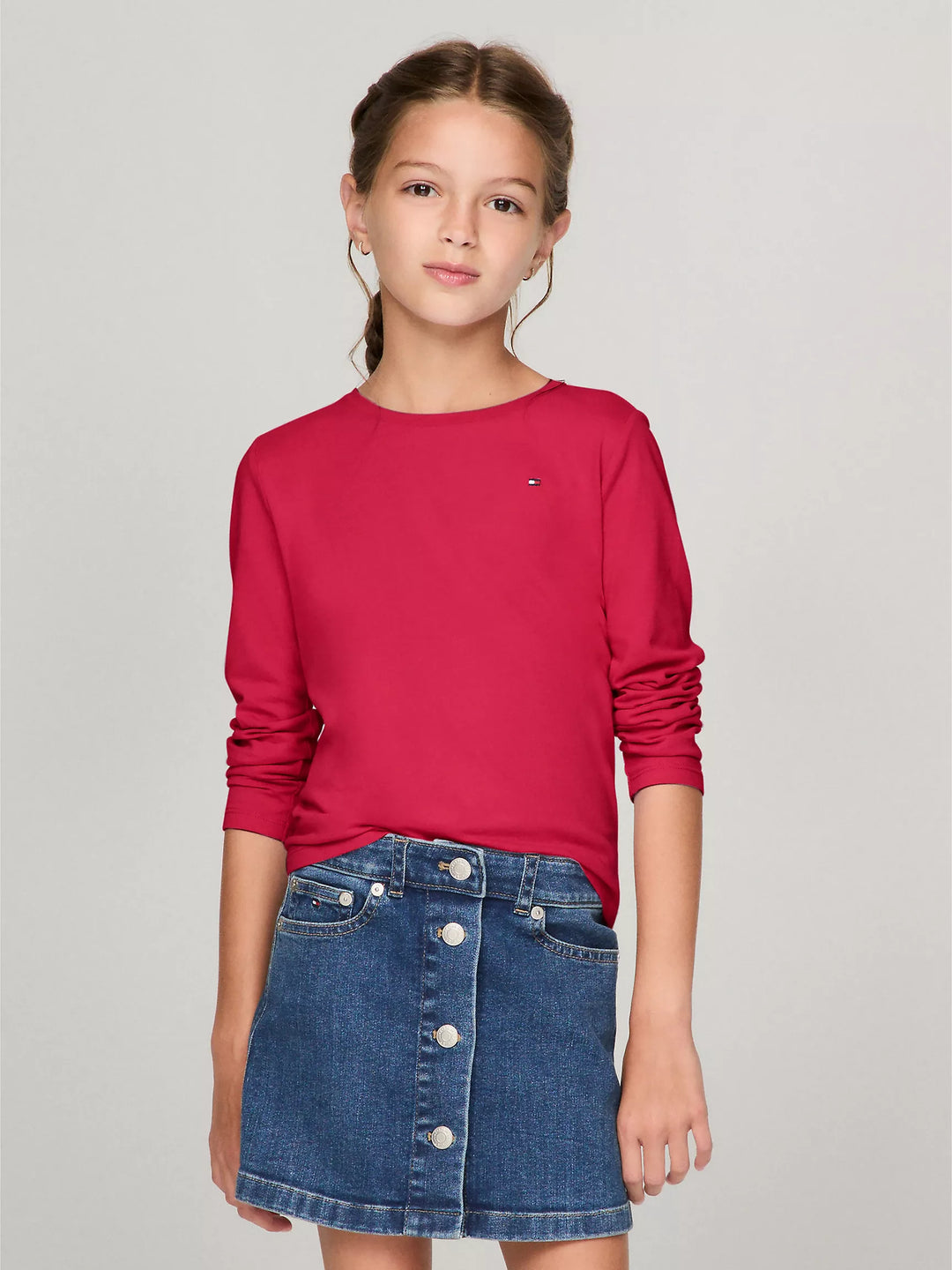 Tommy Hilfiger Kids' Solid Long-Sleeve T-Shirt