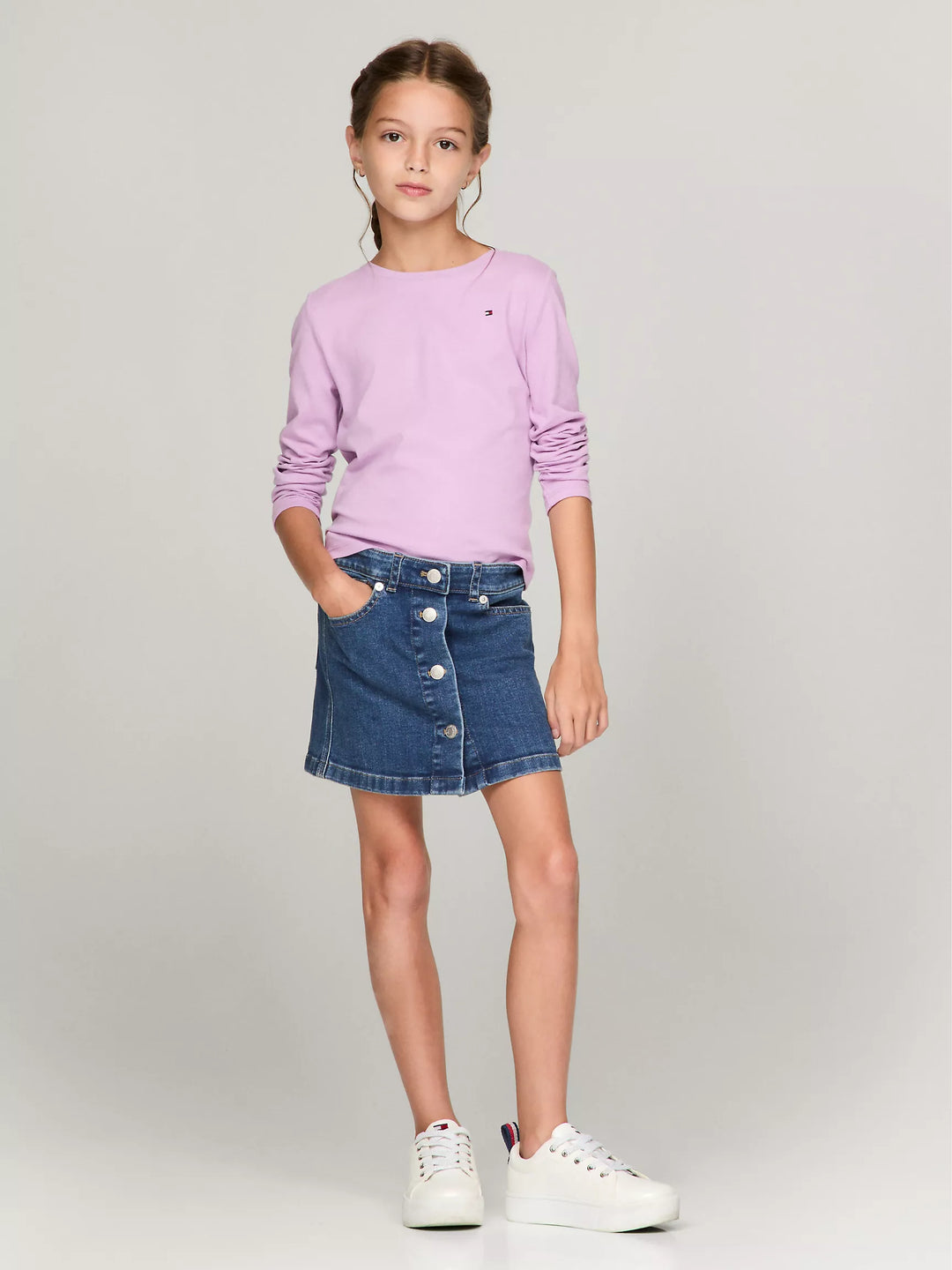 Tommy Hilfiger Kids' Solid Long-Sleeve T-Shirt