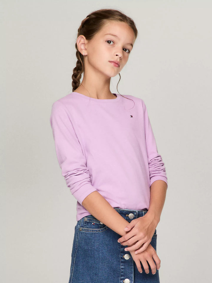 Tommy Hilfiger Kids' Solid Long-Sleeve T-Shirt