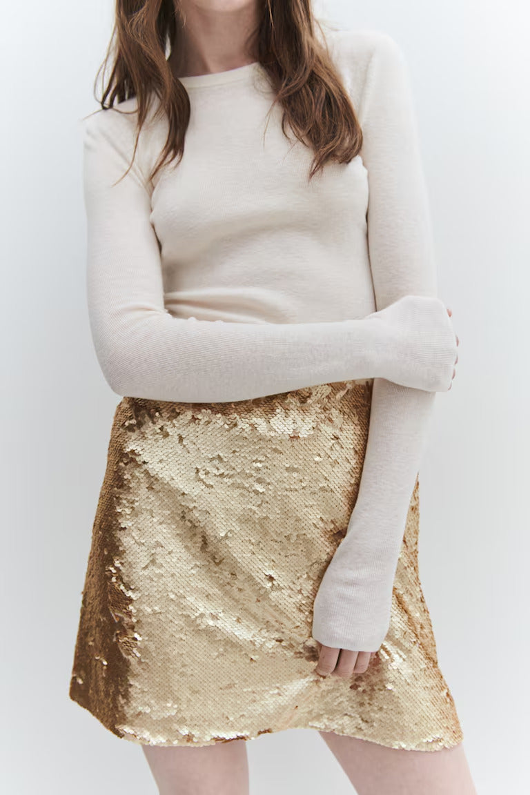 H&M SEQUINED MINI SKIRT