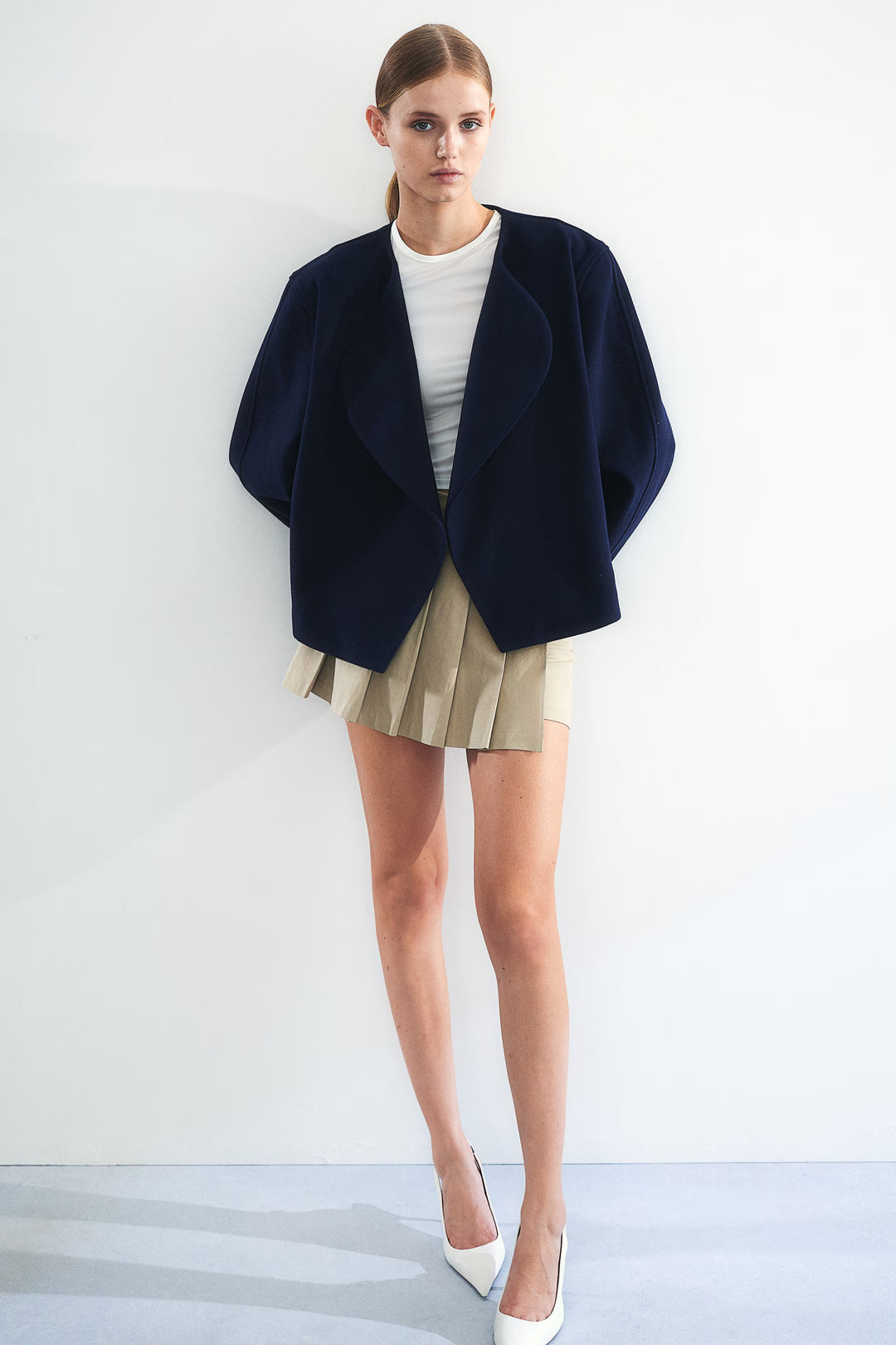 H&M Felted Jacket with Shawl Collar