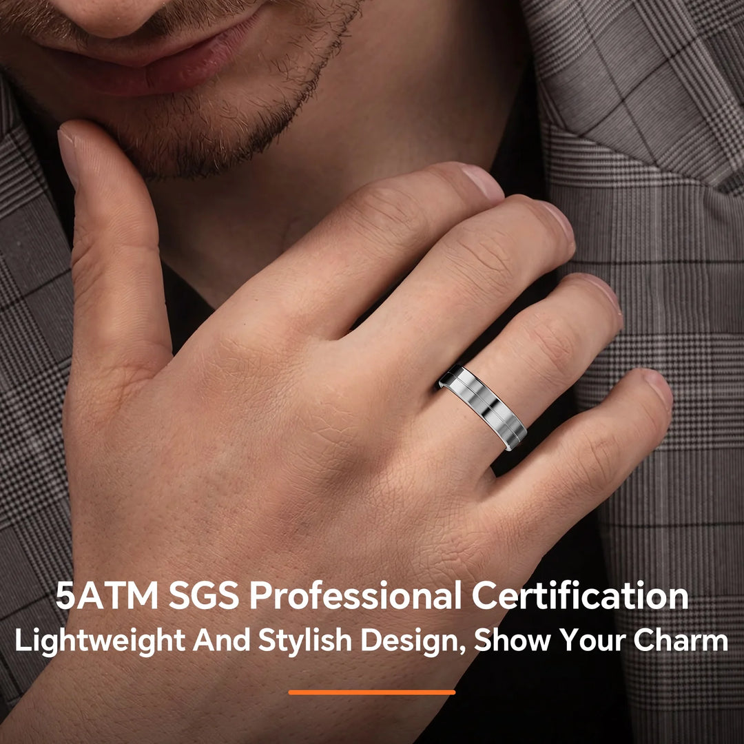Mingdaln 2025 New Ultra-Thin Smart Ring, men's and women's smart rings, smartwatch with 5ATM Waterproof /Fitness Tracker/activity tracker, suitable fits for Android and Iphone Devices(US 8)
