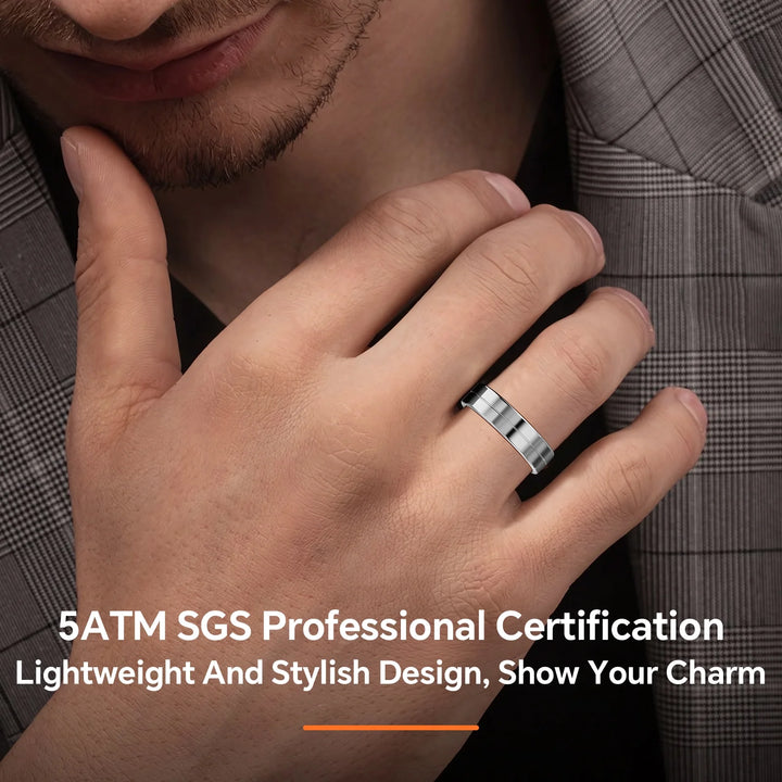 Mingdaln 2025 New Ultra-Thin Smart Ring, men's and women's smart rings, smartwatch with 5ATM Waterproof /Fitness Tracker/activity tracker, suitable fits for Android and Iphone Devices(US 8)