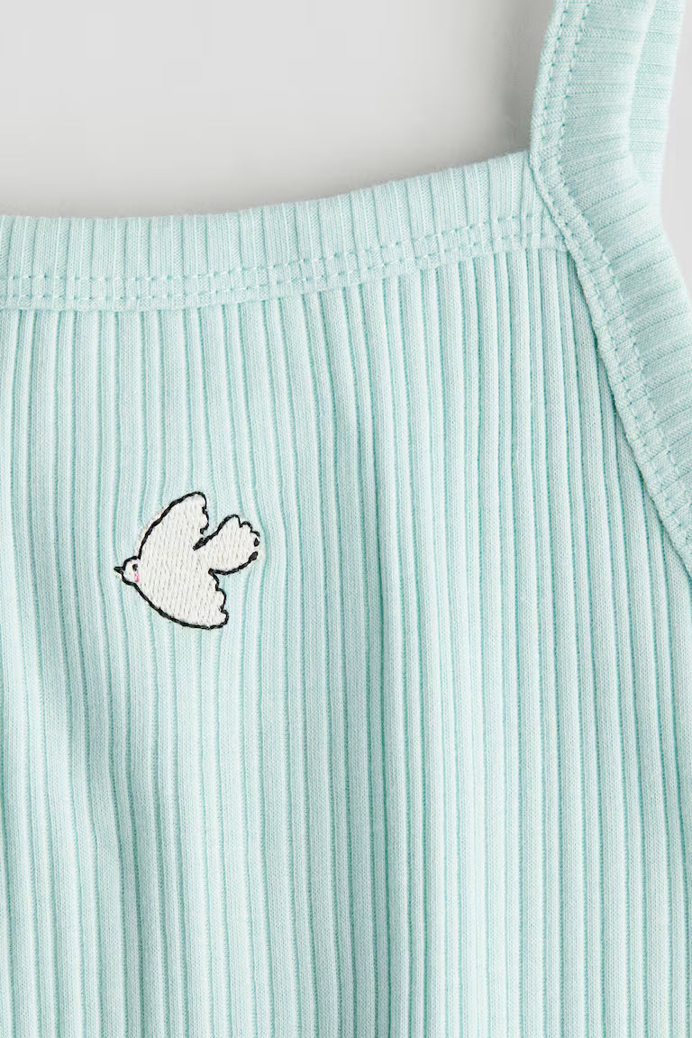H&M Embroidered-Detail Strappy Top