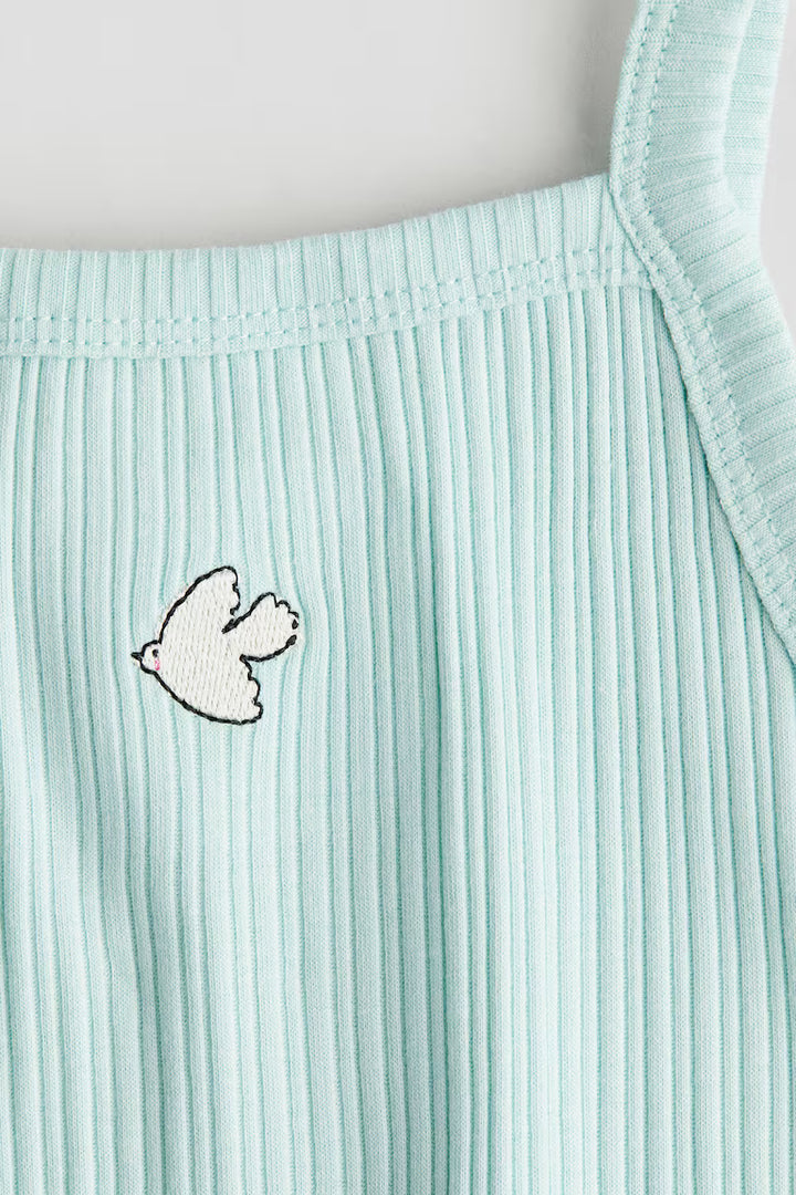 H&M Embroidered-Detail Strappy Top