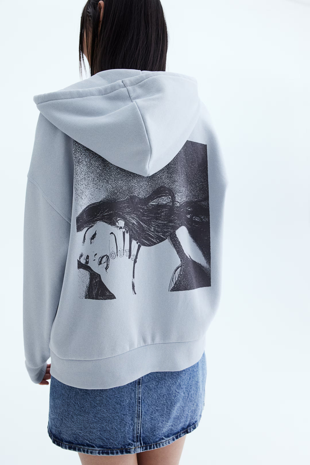H&M Oversized Hooded Jacket with Motif