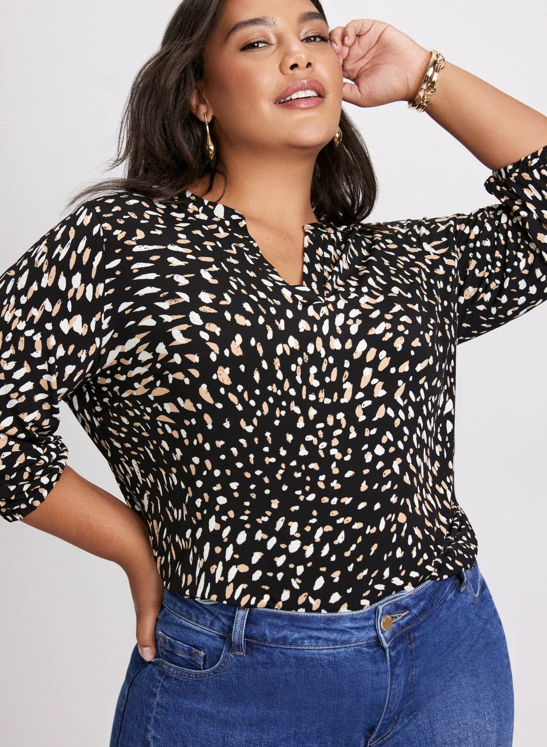 LAURA Abstract Print Top