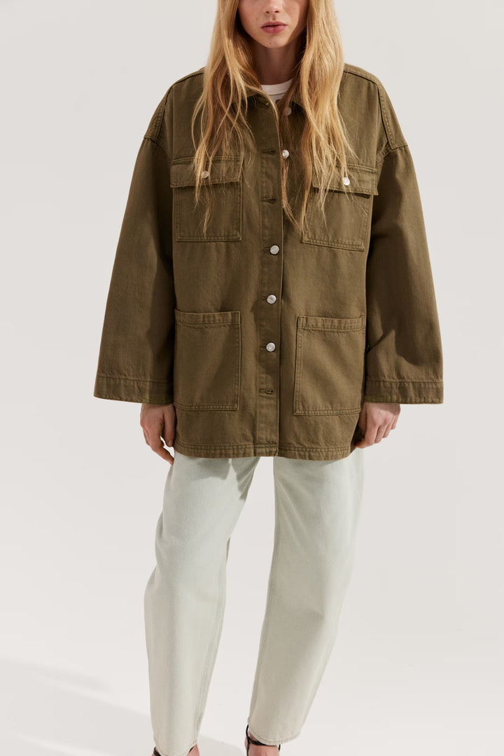 H&M Tie-Belt Denim Jacket