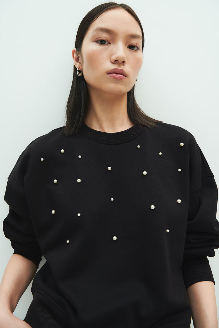 H&M Oversized Embellished Sweatshirt