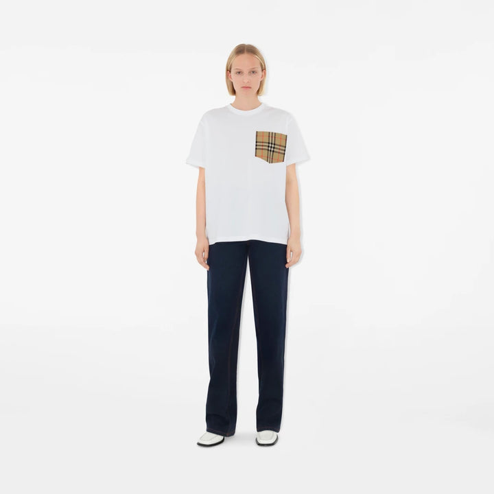 Burberry Check Pocket Cotton T-shirt