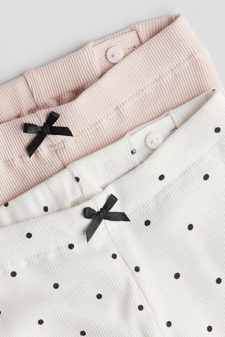 H&M 2-pack Ribbed Cotton Leggings