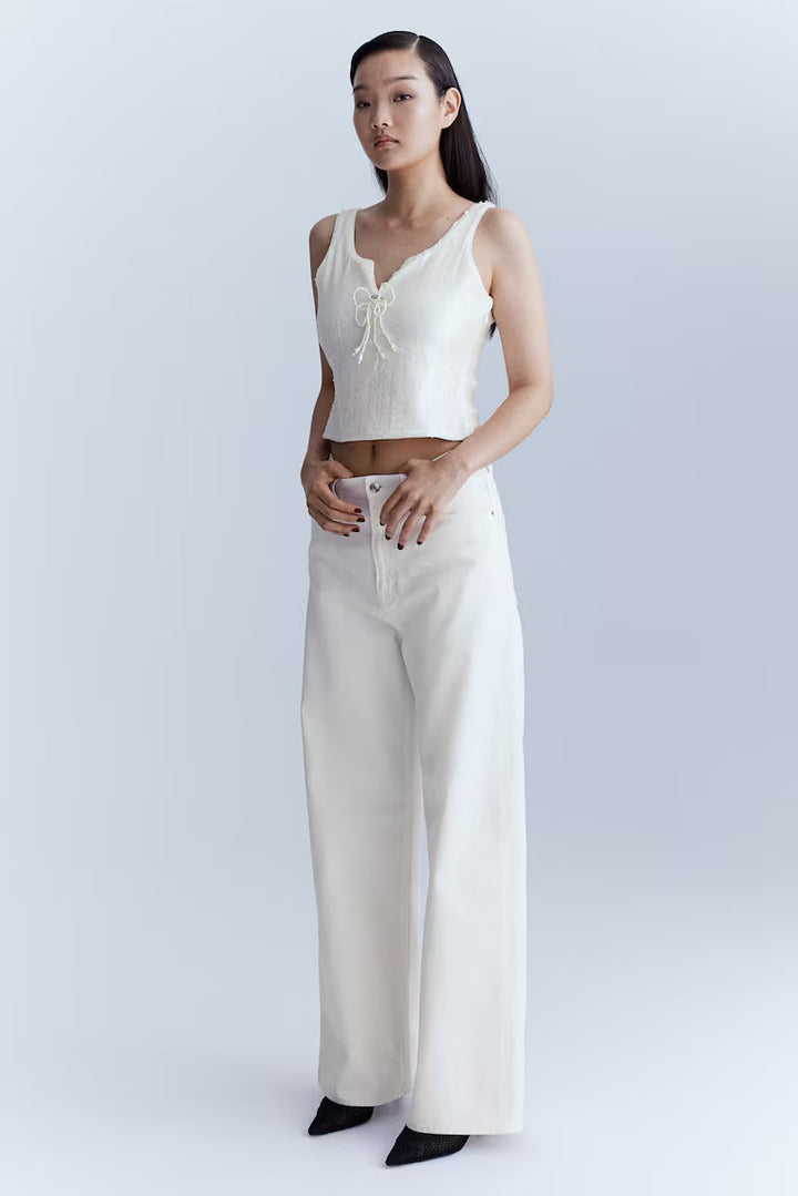 H&M Bow-Detail Sequined Top