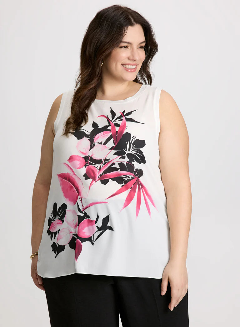 LAURA Floral Placement Print Top