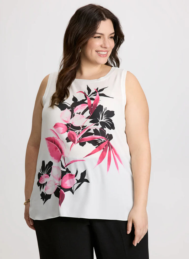 LAURA Floral Placement Print Top