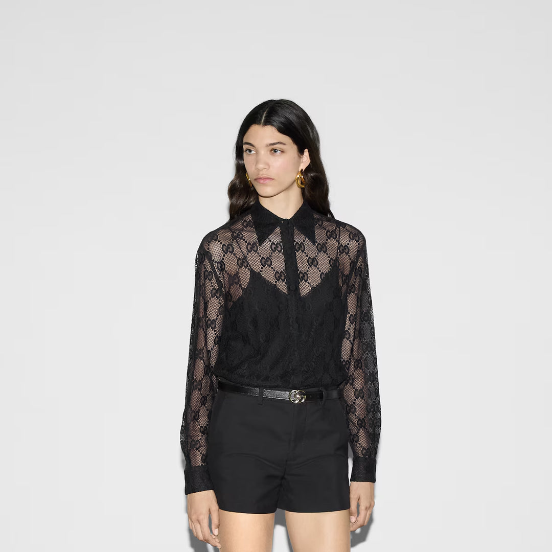 GUCCI LACE COLLARED SHIRT