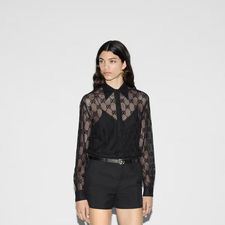 GUCCI LACE COLLARED SHIRT