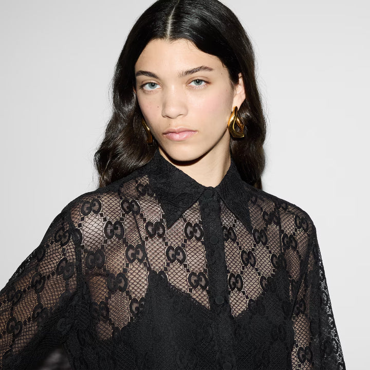 GUCCI LACE COLLARED SHIRT