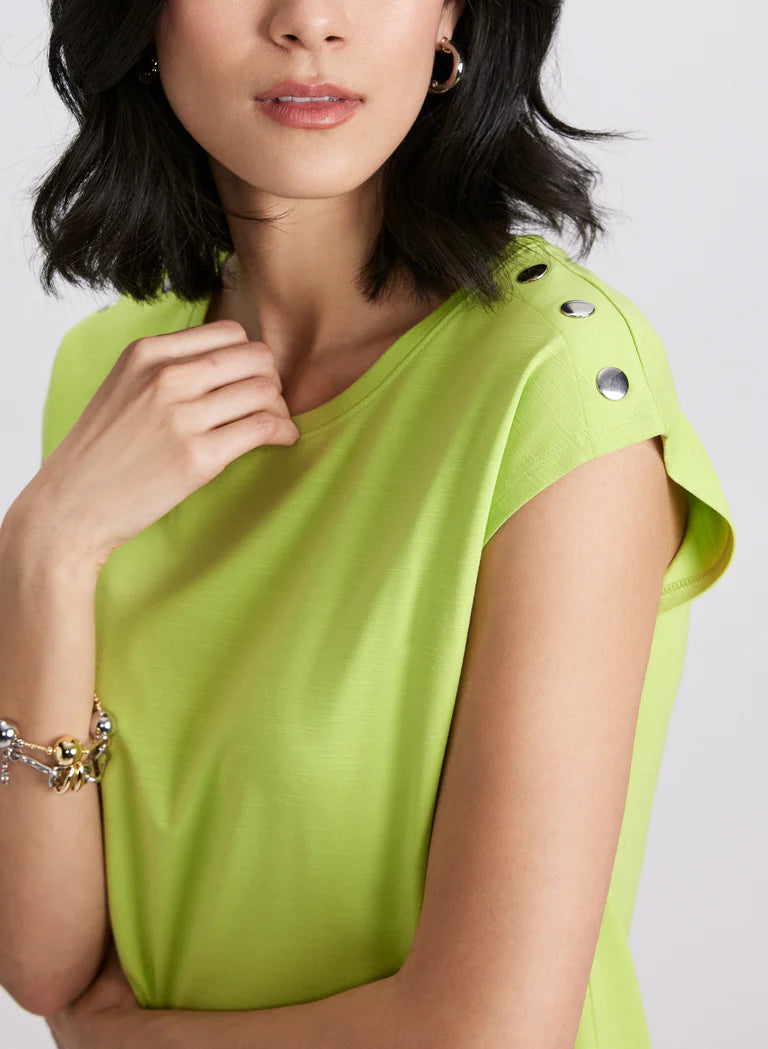 LAURA Metallic Button T-Shirt