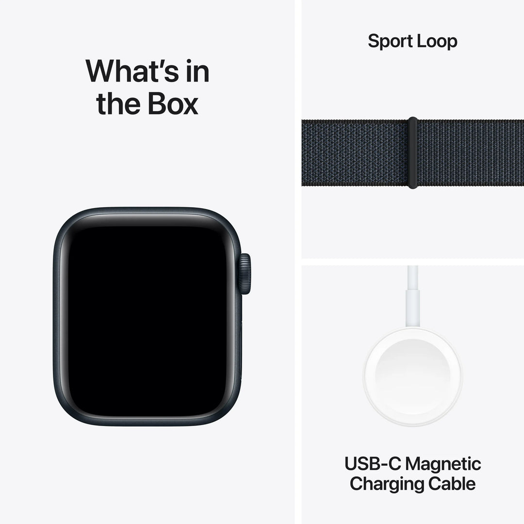 Apple Watch SE (2nd Gen) [GPS + Cellular] Smartwatch with 44mm Midnight Aluminum Case with Ink Sport Loop. Fitness & Sleep Tracker, Crash Detection, Heart Rate Monitor