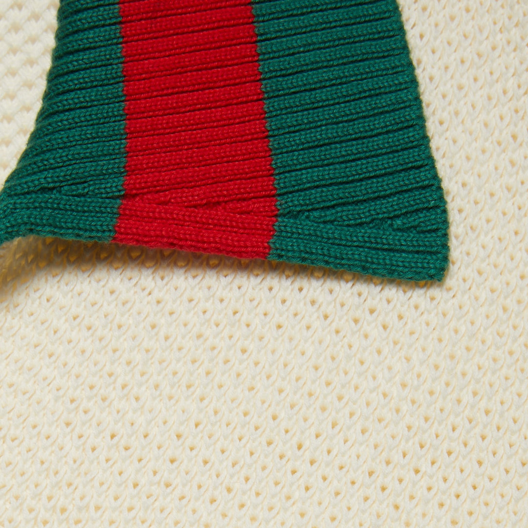 Gucci KNIT COTTON POLO SHIRT WITH WEB