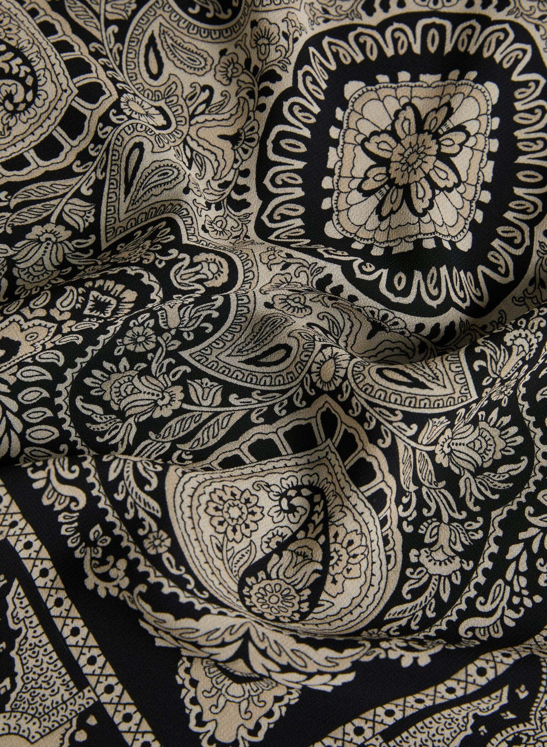 LAURA Scarf Print Mock Neck Blouse