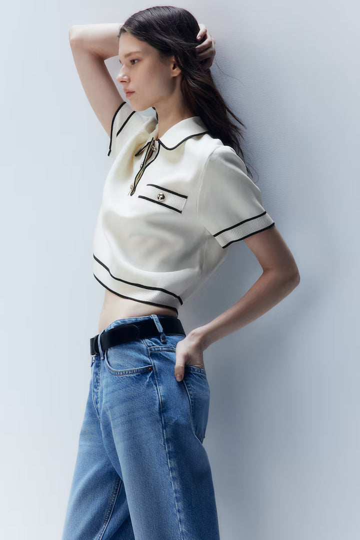 H&M Knit Top with Collar