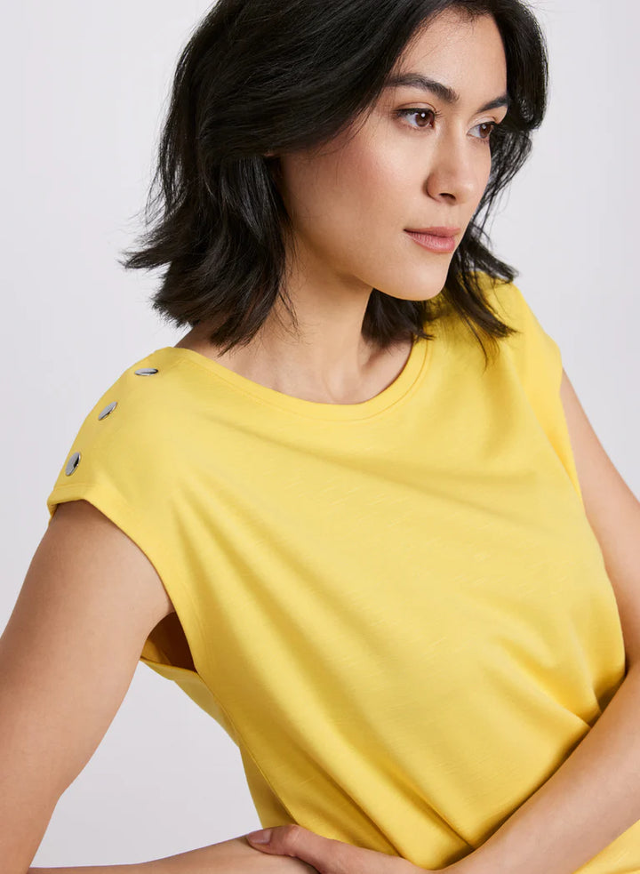 LAURA Metallic Button T-Shirt