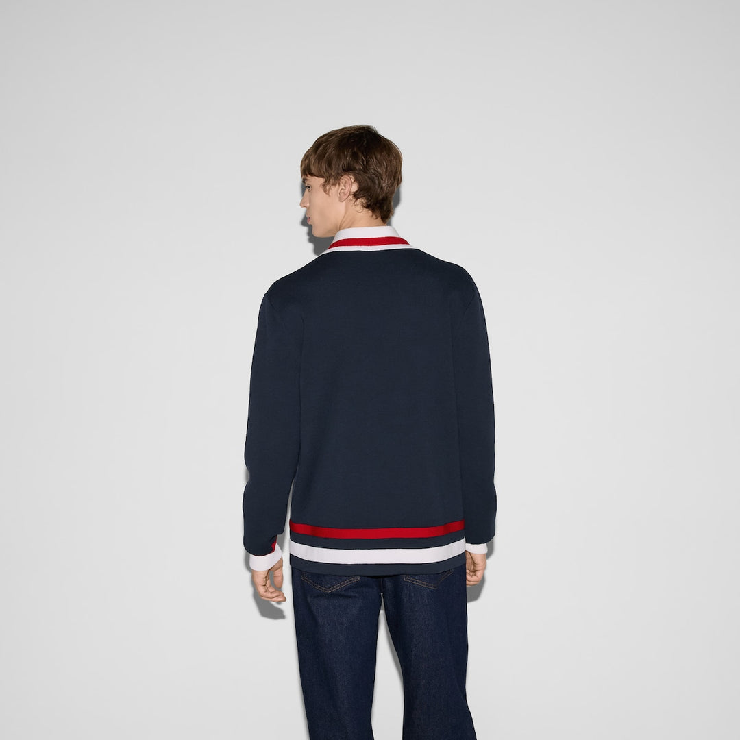Gucci KNIT WOOL CARDIGAN WITH PATCH