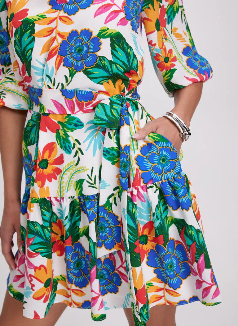 LAURA Tropical Floral Print Dress