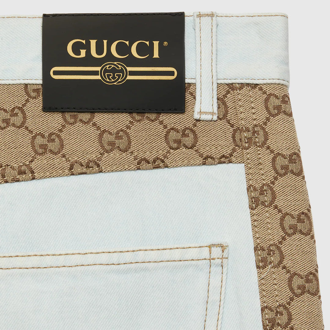 Gucci WASHED ORGANIC DENIM PANT WITH GG