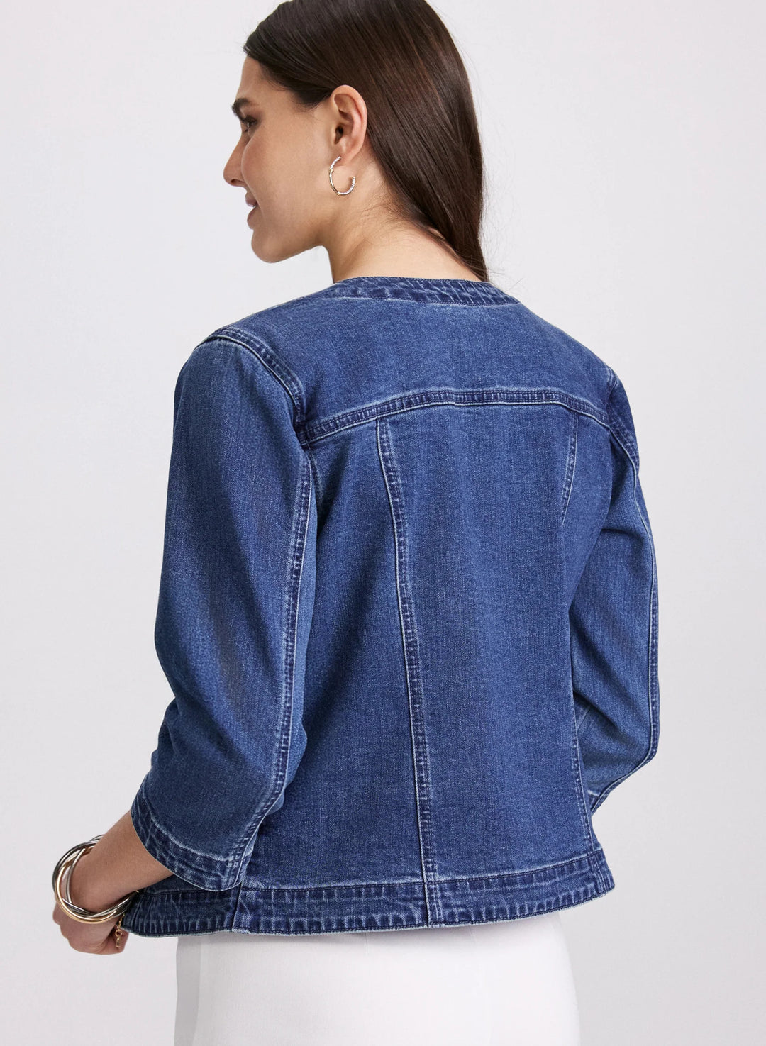 LAURA Braided Trim Denim Jacket