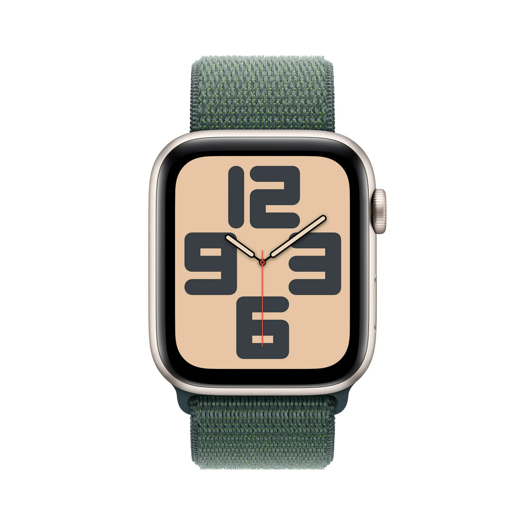 Apple Watch SE (2nd Gen) [GPS + Cellular] Smartwatch with 44mm Starlight Aluminum Case with Lake Green Sport Loop. Fitness & Sleep Tracker, Crash Detection, Heart Rate Monitor
