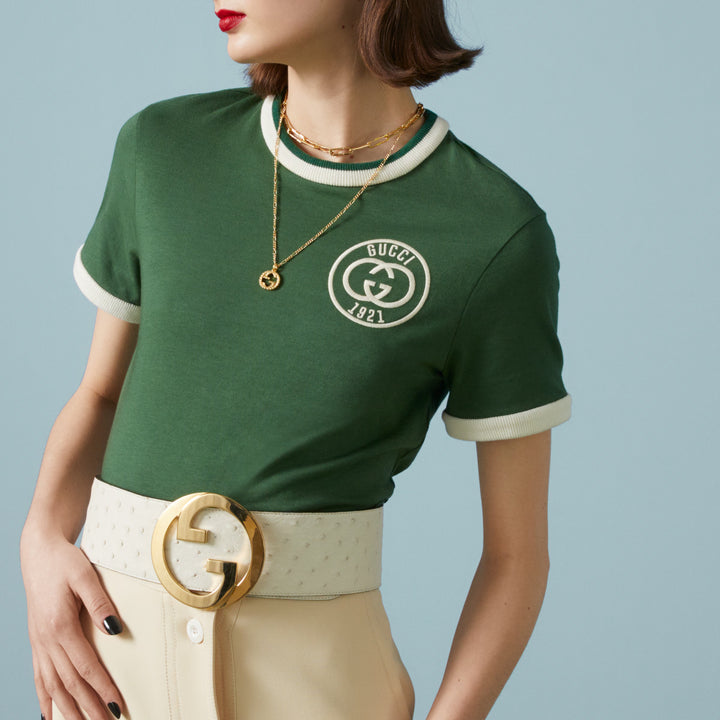 Gucci Cotton jersey T-shirt with Gucci embroidery