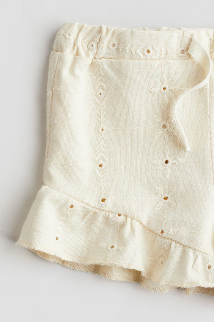 H&M Jersey Shorts with Eyelet Embroidery