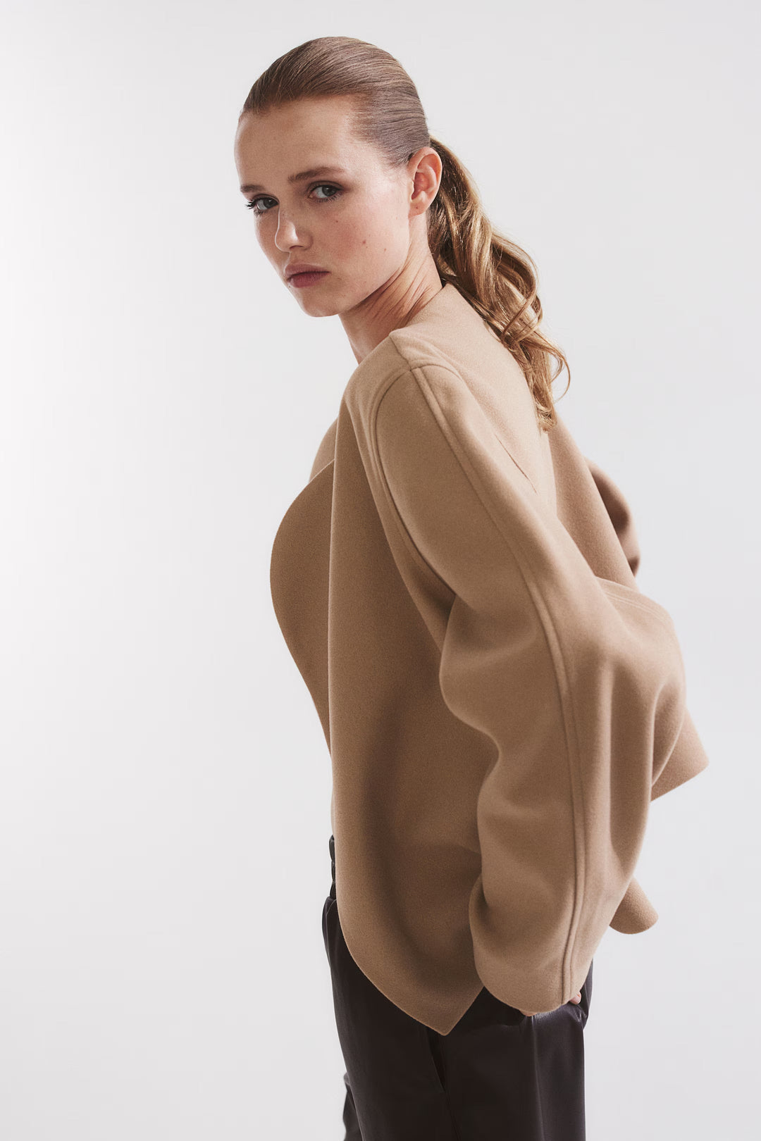 H&M Felted Jacket with Shawl Collar