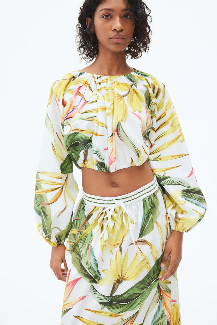 H&M Cropped Poplin Blouse
