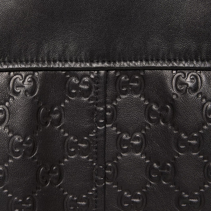 Gucci GG embossed leather bomber jacket