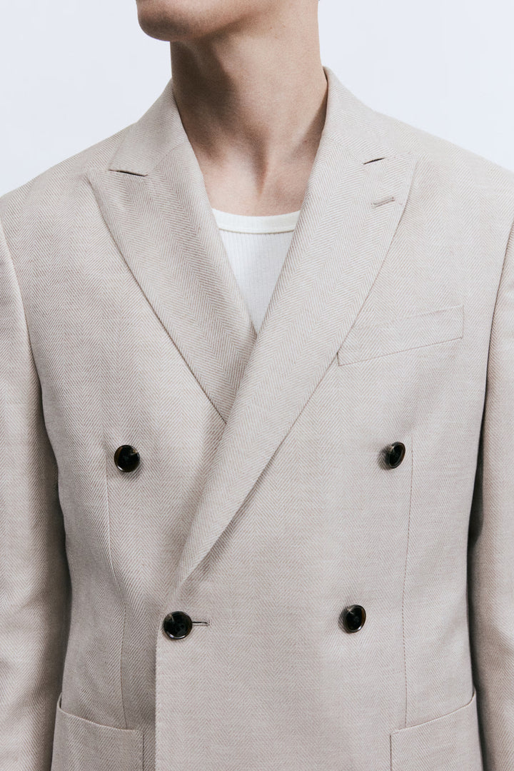 H&M Regular-Fit Wool-Blend Double-Breasted Jacket