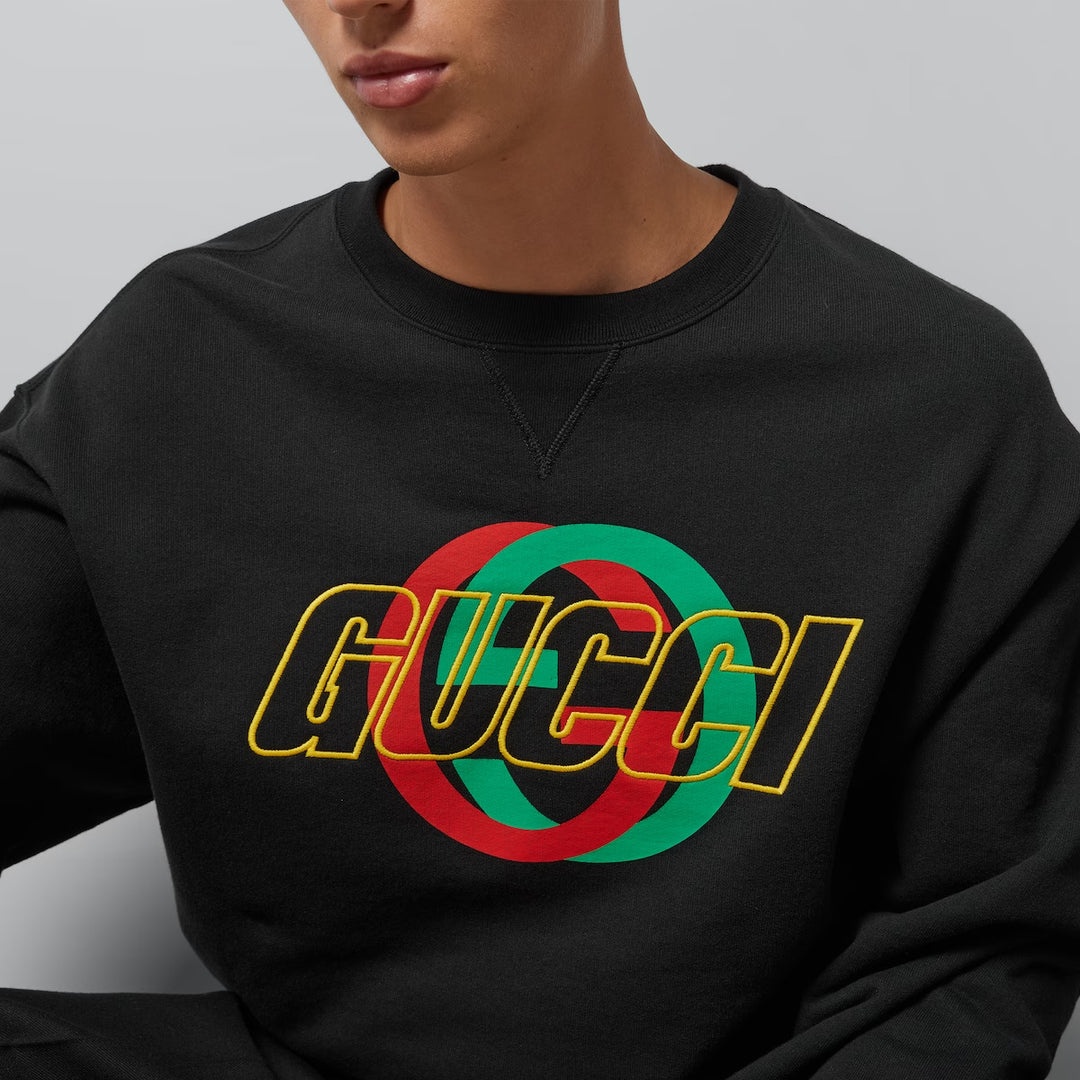 GUCCI COTTON JERSEY SWEATSHIRT WITH EMBROIDERY