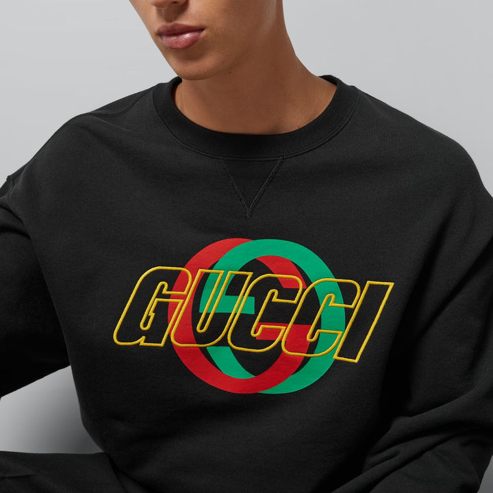 GUCCI COTTON JERSEY SWEATSHIRT WITH EMBROIDERY