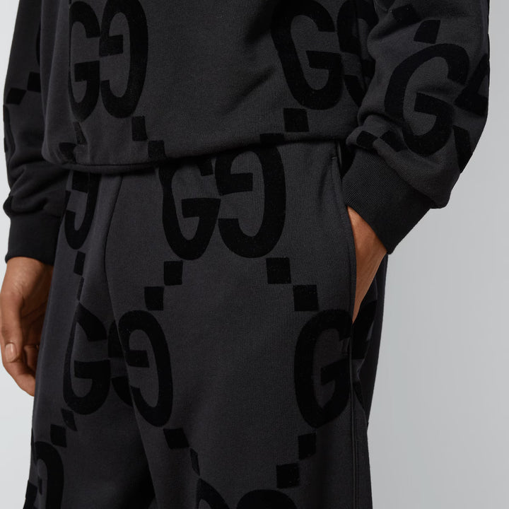 GUCCI GG FLOCKED PRINT COTTON FLEECE SWEATPANT
