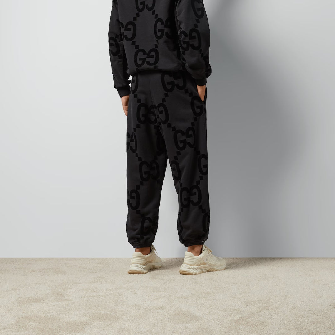 GUCCI GG FLOCKED PRINT COTTON FLEECE SWEATPANT