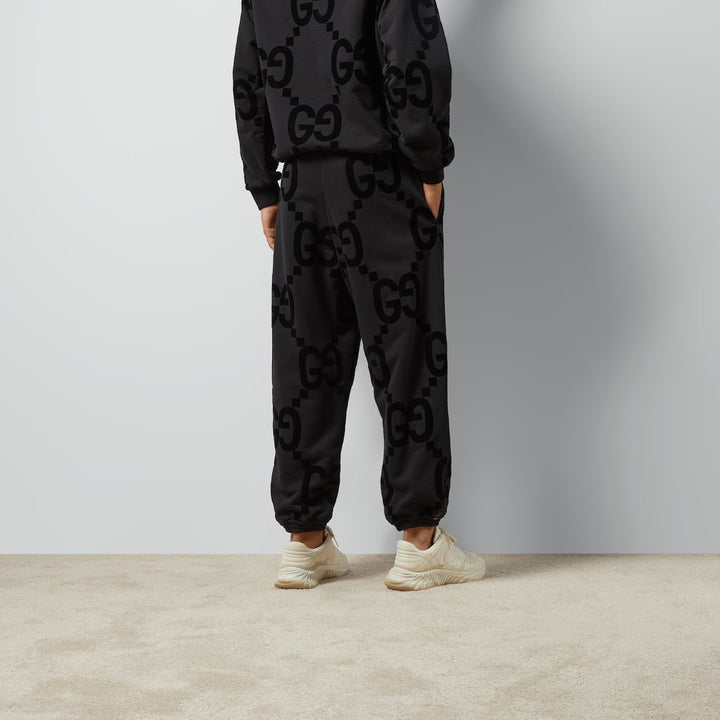 GUCCI GG FLOCKED PRINT COTTON FLEECE SWEATPANT