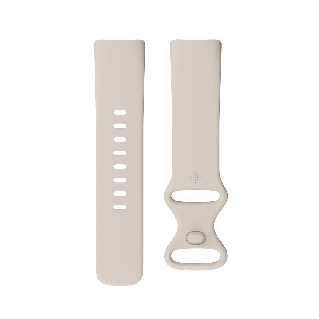 Fitbit Charge 6 Fitness Tracker with Heart Rate, GPS, Premium Membership, Health Tools - Porcelain/Silver