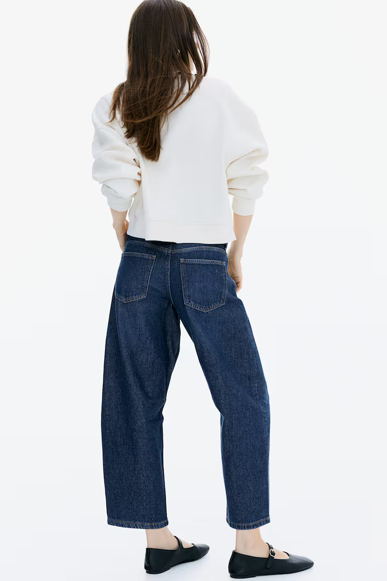 H&M Barrel Regular Cropped Jeans