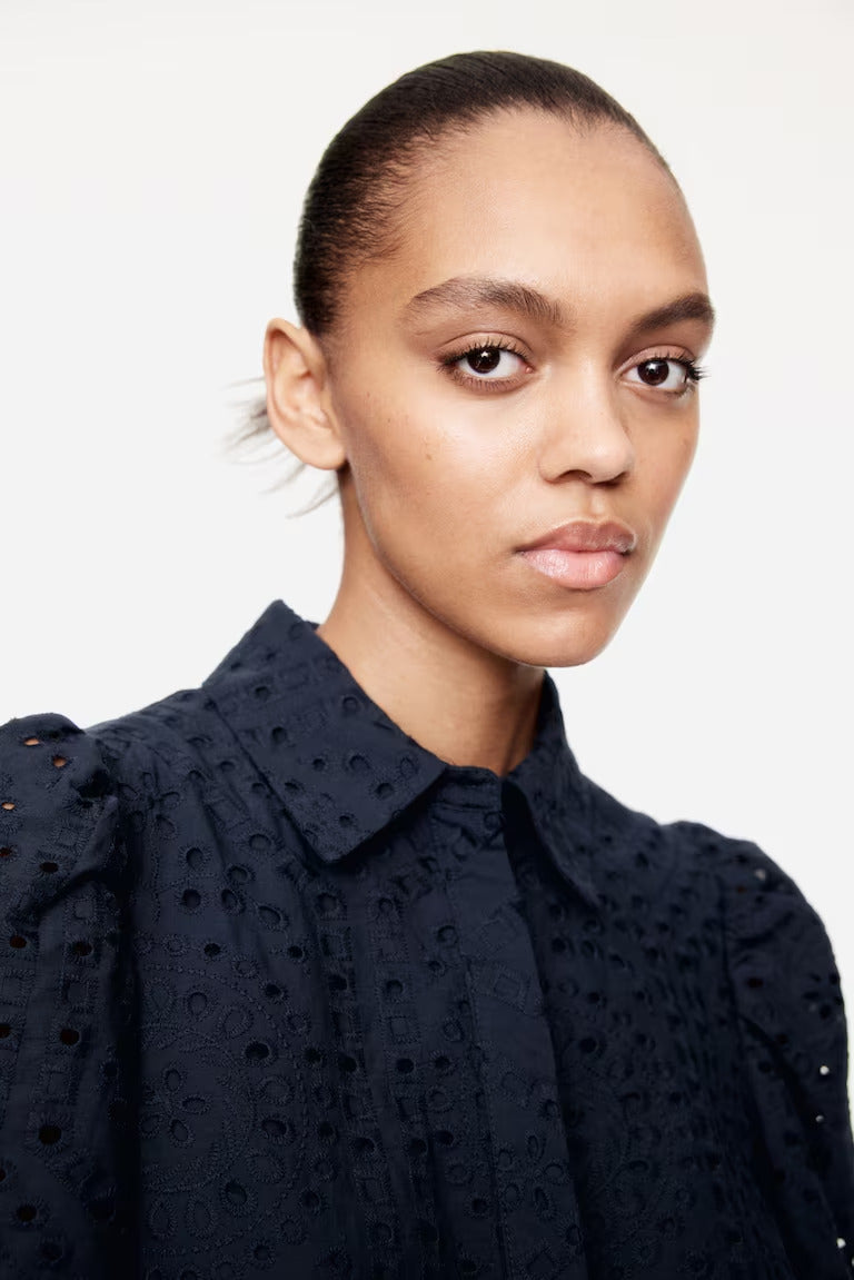 H&M Eyelet Embroidered Shirt Dress