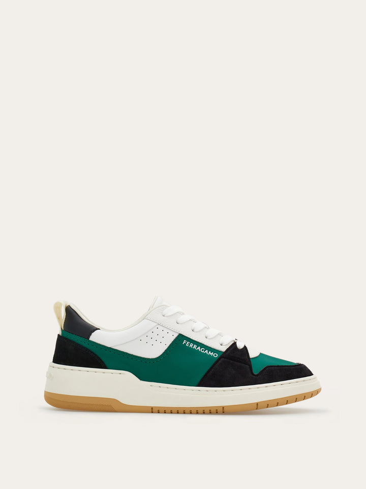 FERRAGAMO Suede patch skate sneaker