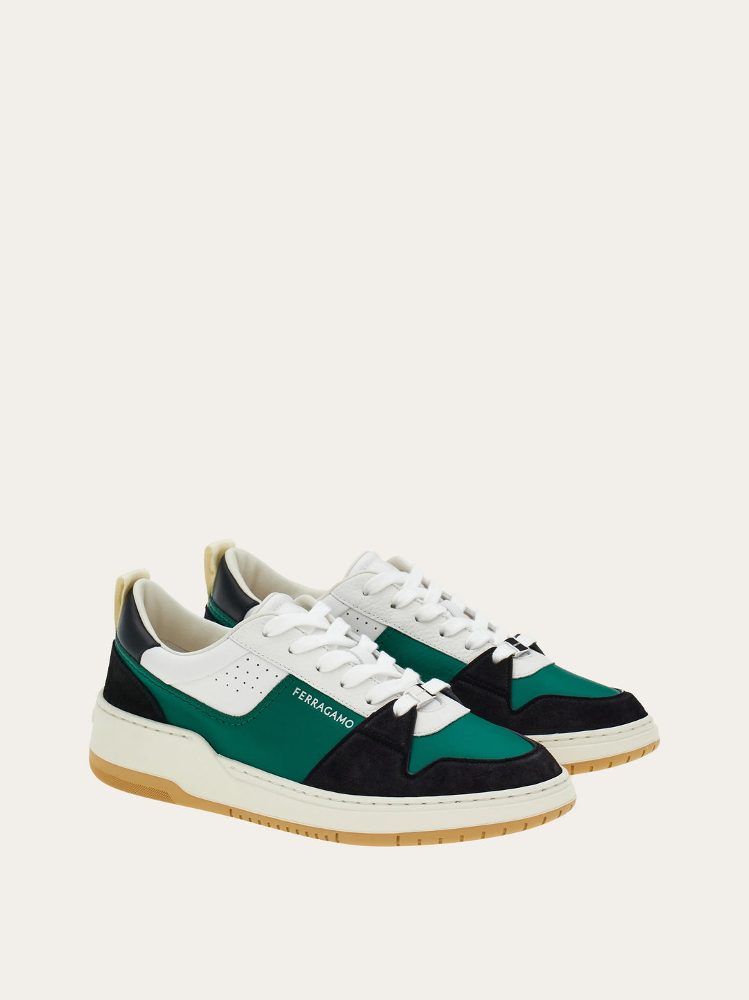 FERRAGAMO Suede patch skate sneaker